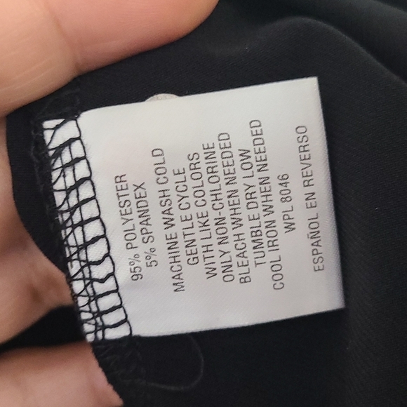 NWT Charter Club Summer Escape Waist Tie Dress Black Short Sleeve‎ Sz 0X - Picture 4 of 6